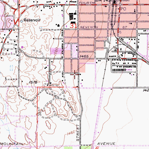Topographic Map of Calvary Southern Baptist Church, CA