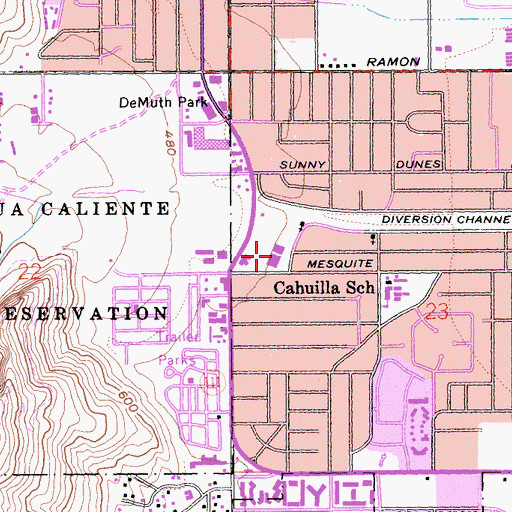 Topographic Map of Cameron Center Shopping Center, CA