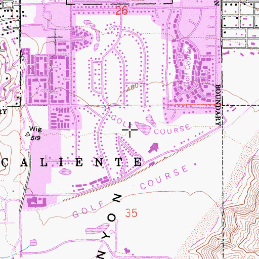 Topographic Map of Canyon Country Club North Golf Course, CA