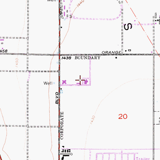Topographic Map of Vista Hospital of Riverside, CA