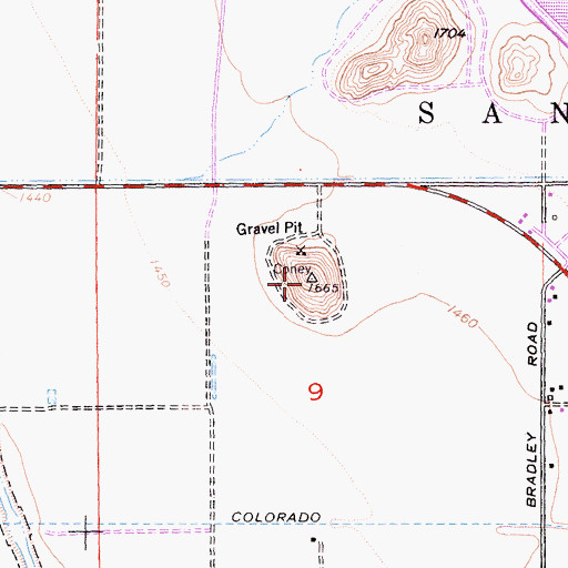 Topographic Map of Coney Hill, CA