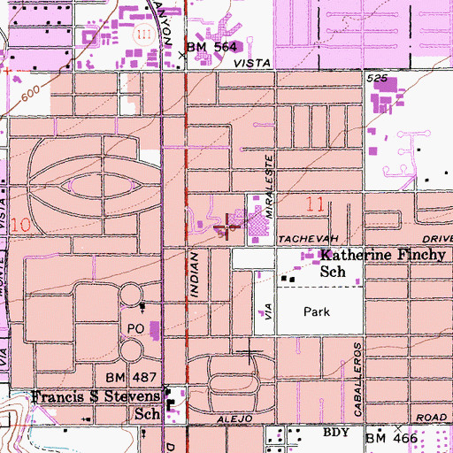 Topographic Map of Desert Regional Medical Center, CA