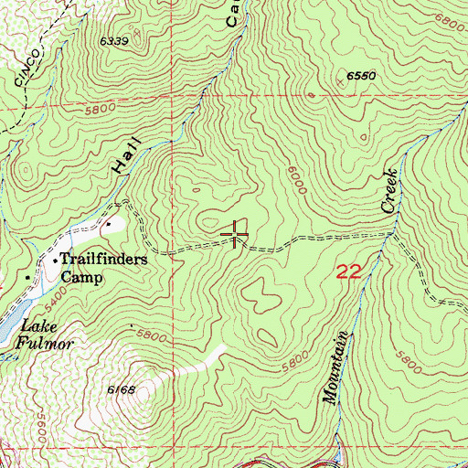 Topographic Map of Halldecker Campground, CA