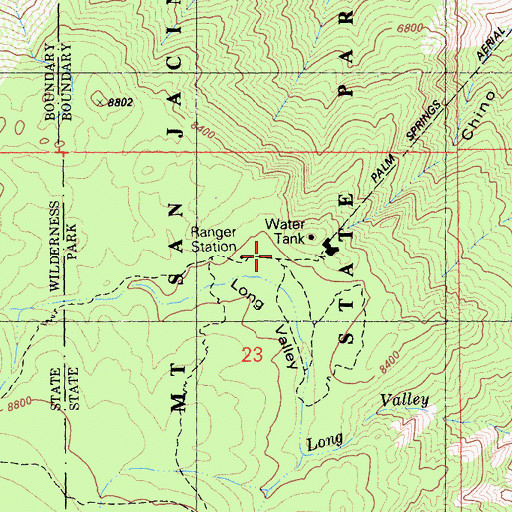 Topographic Map of Long Valley Picnic Area, CA