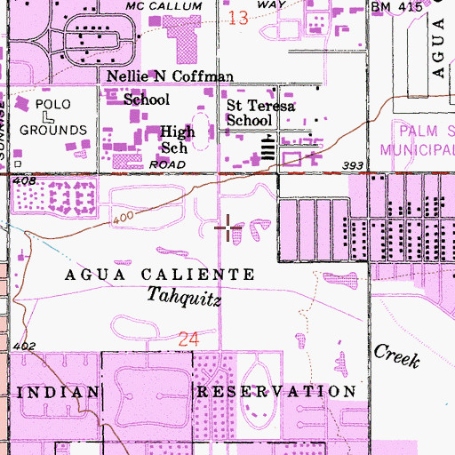 Topographic Map of Mesquite Country Club, CA