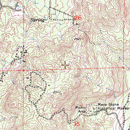 Topographic Map of Naked City Campground, CA