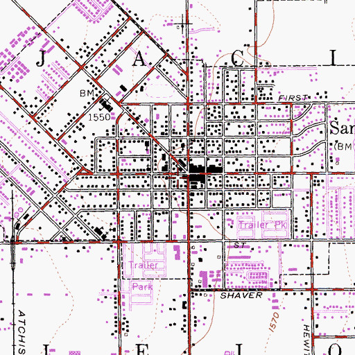 Topographic Map of Old Town Plaza Shopping Center, CA