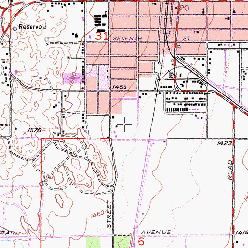 Topographic Map of Perris Lake Continuation High School, CA