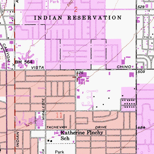 Topographic Map of Raymond Cree Middle School, CA