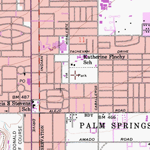 Topographic Map of Ruth Hardy Park, CA
