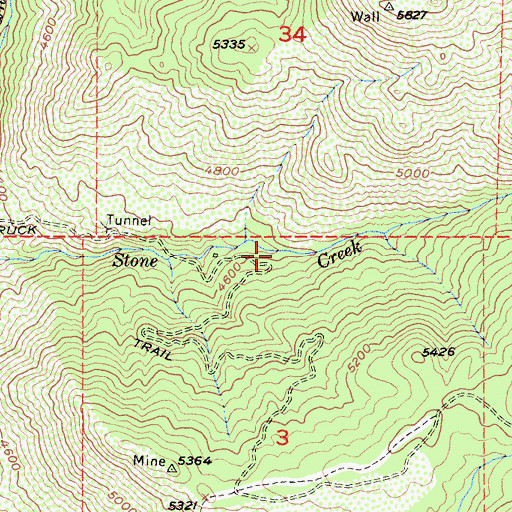 Topographic Map of Stone Creek Campground, CA