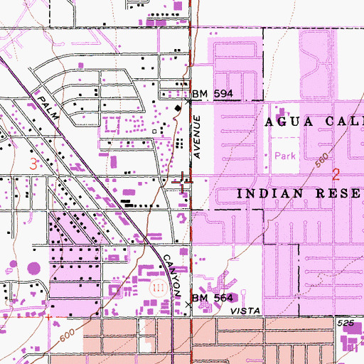 Topographic Map of The Courtyard Shopping Center, CA