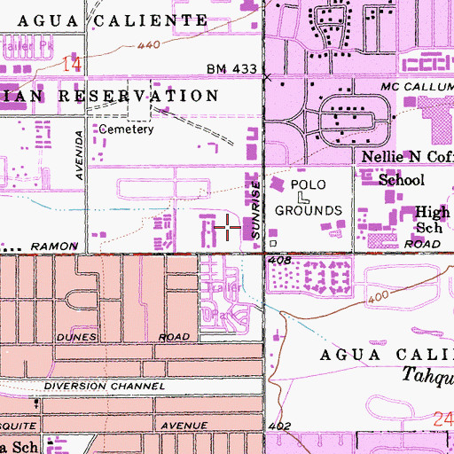 Topographic Map of The Plaza at Sunrise Shopping Center, CA