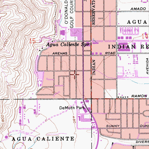 Topographic Map of The Vineyard Shopping Center, CA