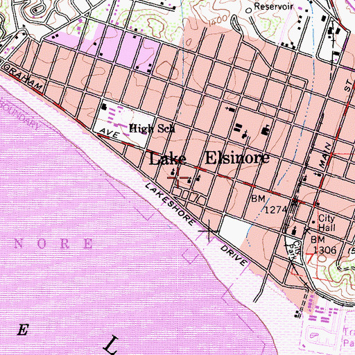 Topographic Map of Faith Tabernacle, CA