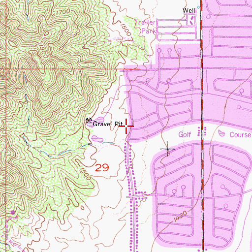 Topographic Map of Faith Lutheran Church, CA