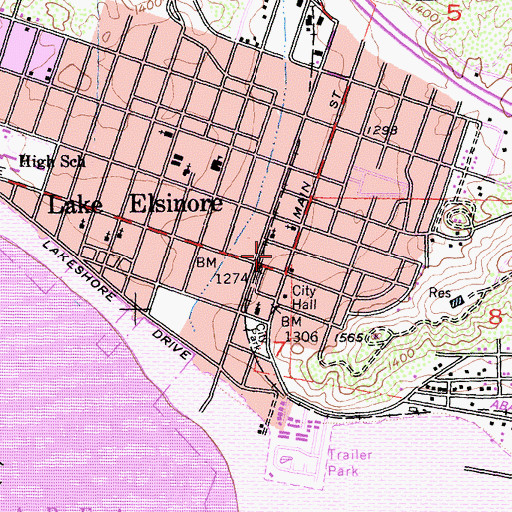 Topographic Map of Gediman Park, CA