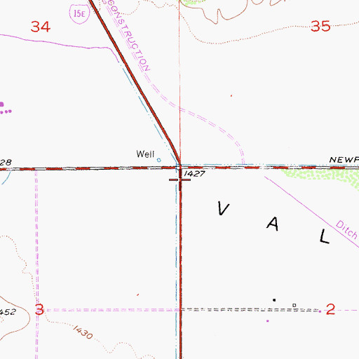 Topographic Map of Menifee Town Center Shopping Center, CA