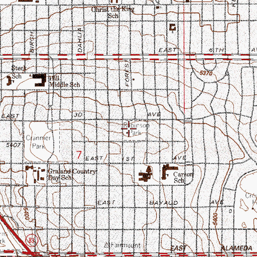 Topographic Map of Robinson Park, CO