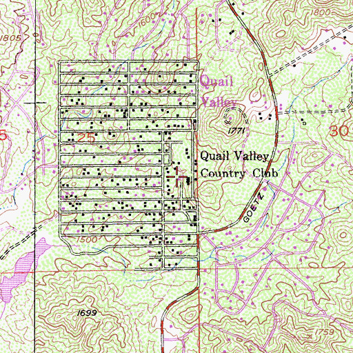 Topographic Map of Quail Valley Post Office, CA