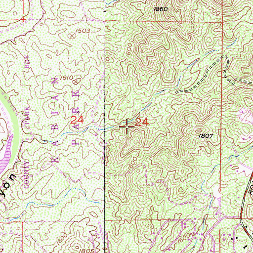 Topographic Map of Roy W Kabian Memorial Park, CA