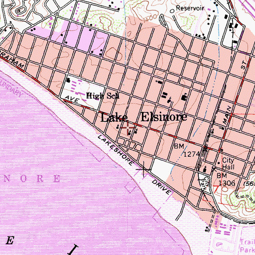 Topographic Map of Saint Andrews Episcopal Church, CA