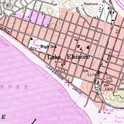 Topographic Map of Vineyard Christian Fellowship Church, CA
