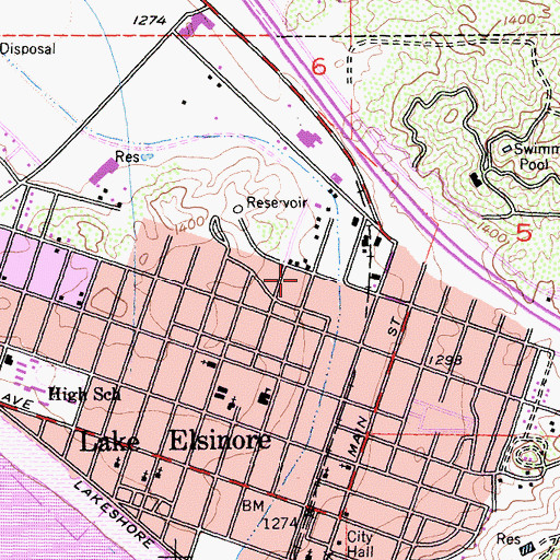 Topographic Map of Yarborough Park, CA