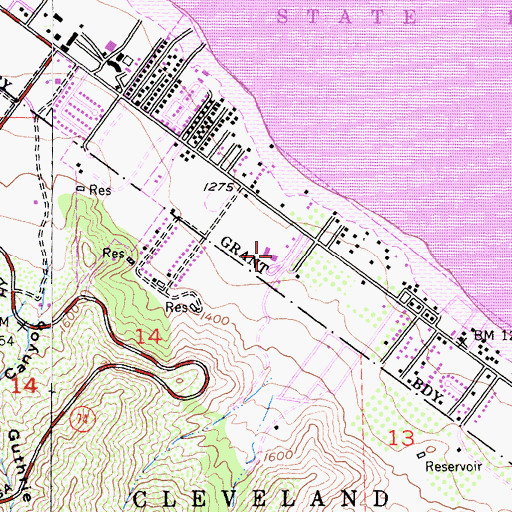 Topographic Map of Butterfield Elementary School, CA