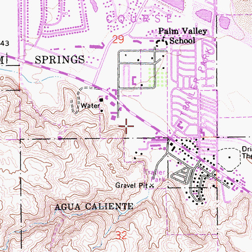 Topographic Map of Canyon Plaza Shopping Center, CA