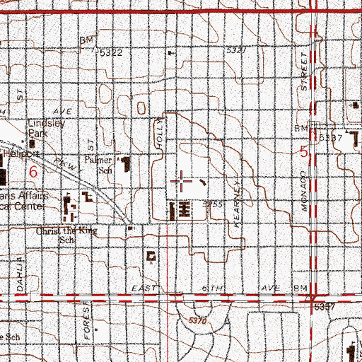 Topographic Map of Spears Hospital (historical), CO