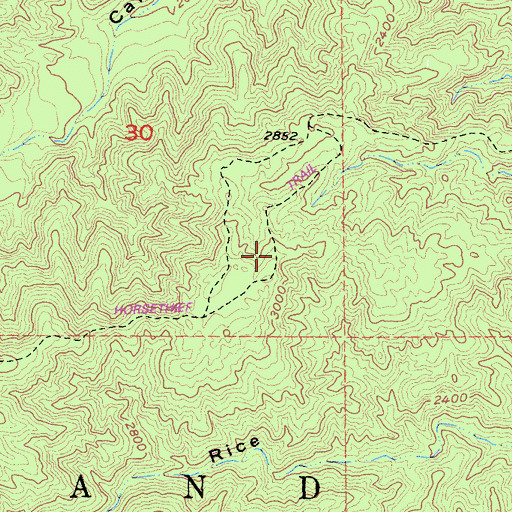 Topographic Map of East Horsetheif Trail, CA