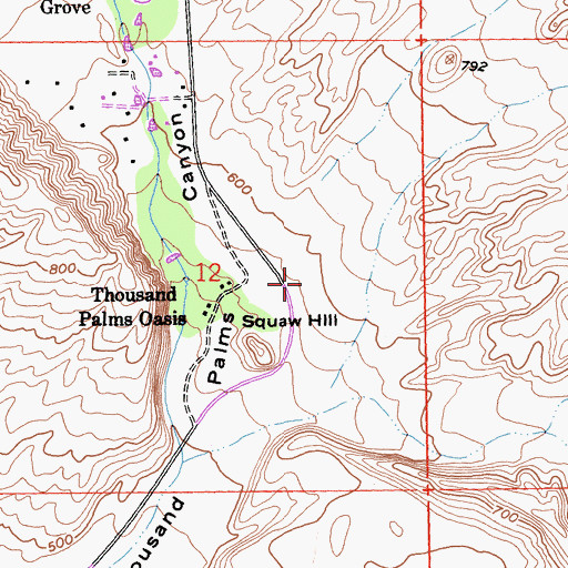 Topographic Map of Indian Palms Trail, CA