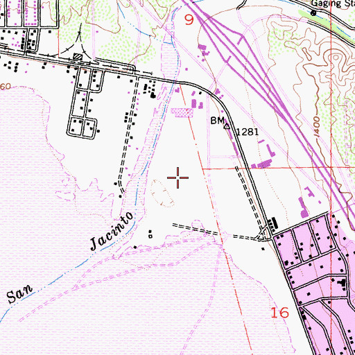 Topographic Map of Lake Elsinore Diamond Stadium, CA