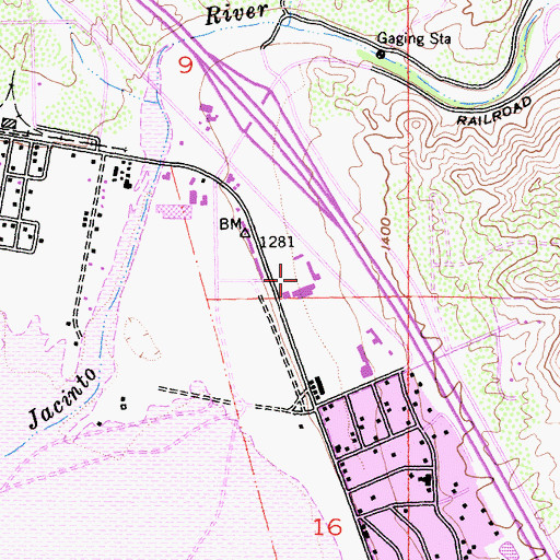 Topographic Map of Lake Elsinore Town Center Shopping Center, CA