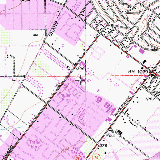 Topographic Map of Machado Elementary School, CA