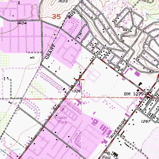 Topographic Map of Machado Park, CA