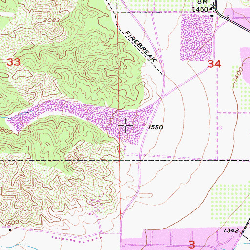 Topographic Map of McVicker Park, CA