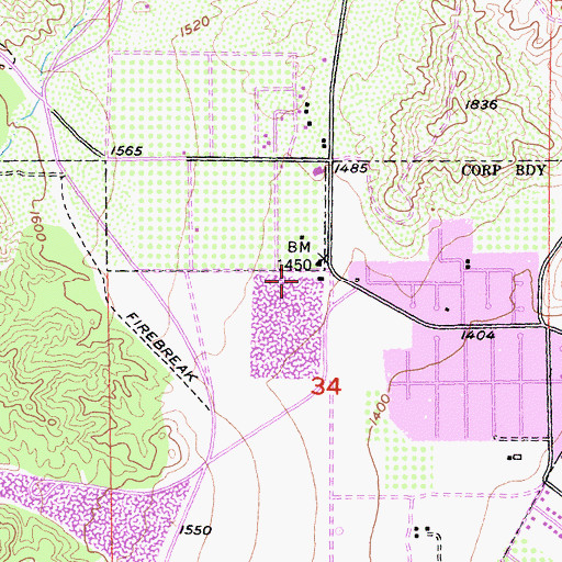 Topographic Map of Ortega High School, CA