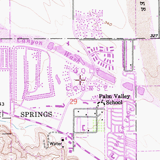 Topographic Map of Palm Springs Municipal Golf Course, CA