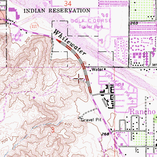 Topographic Map of Rancho Mirage City Hall, CA