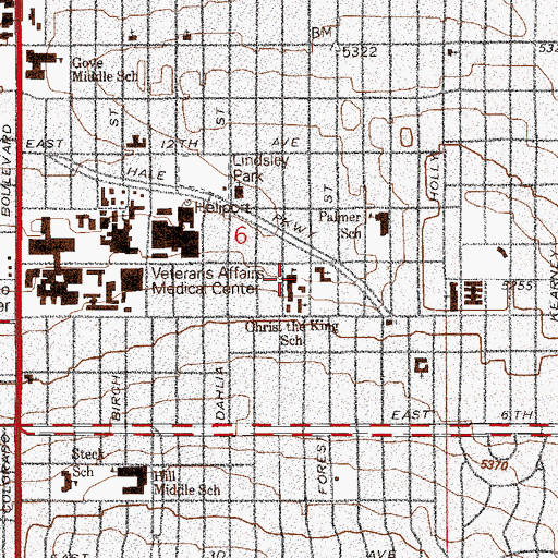 Topographic Map of Christ the King Roman Catholic School, CO