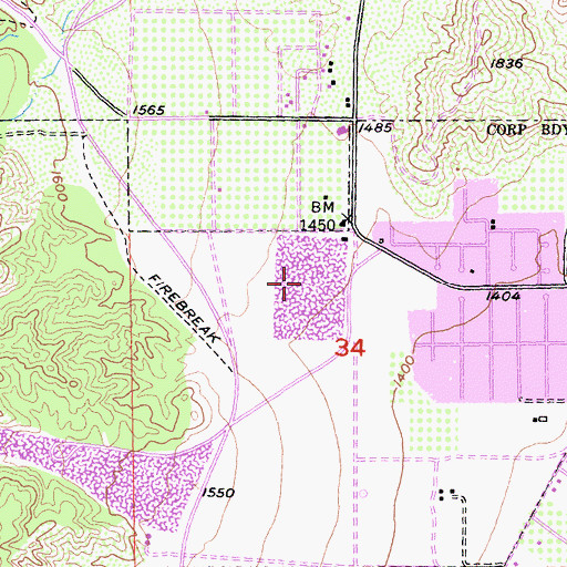 Topographic Map of Summer Lake Park, CA