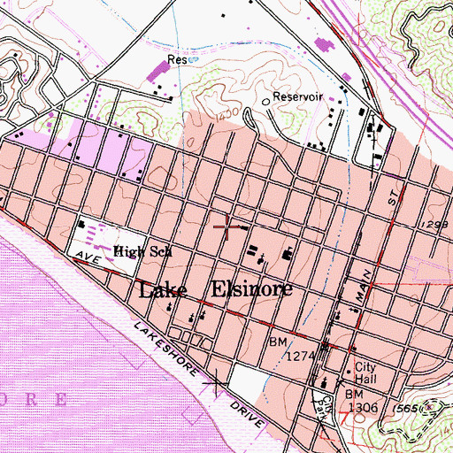 Topographic Map of Lake Providence Baptist Church, CA