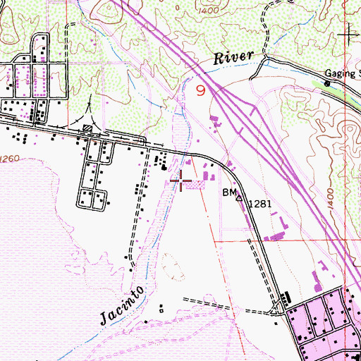 Topographic Map of Mission Trail Plaza Shopping Center, CA