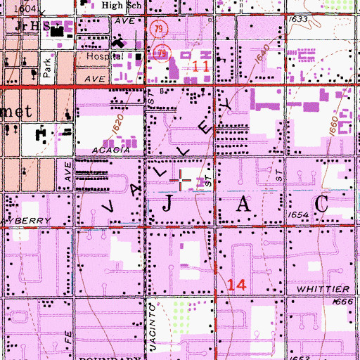 Topographic Map of Baptist Christian High School, CA