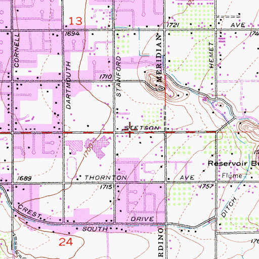 Topographic Map of Community Christian Church, CA