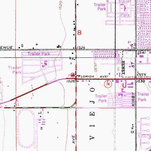 Topographic Map of Crossroad Shopping Center, CA