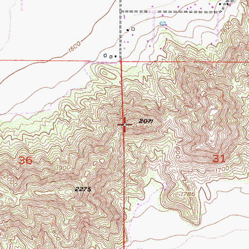 Topographic Map of Domenigoni Mountains, CA