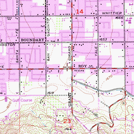 Topographic Map of First Church of Religious Science, CA